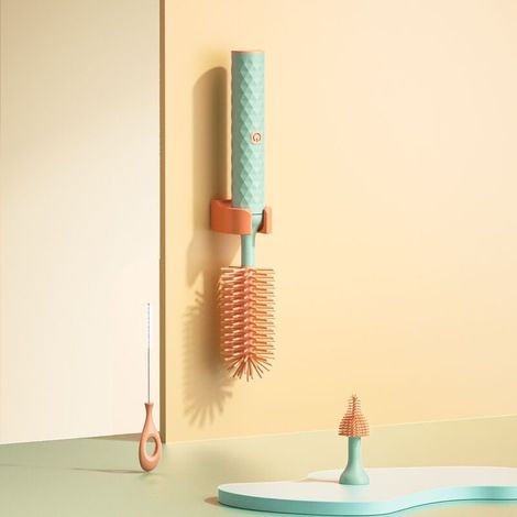 Brosse électrique de nettoyage de biberons avec trois têtes de brosse, brosse de nettoyage de tasse (verte)