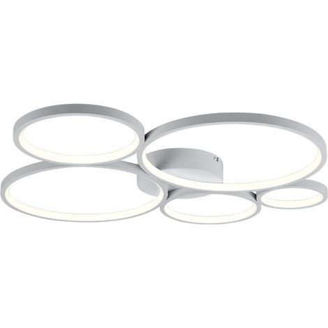 Rondo Plafón 5 Círculos Led Blanco Regulable L59 cm Trio Lighting (1/5)