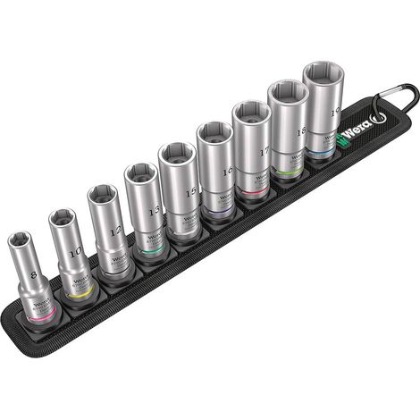 Set de 9 llaves de vaso largas Zyklop 3/8" WERA Belt B Deep 1