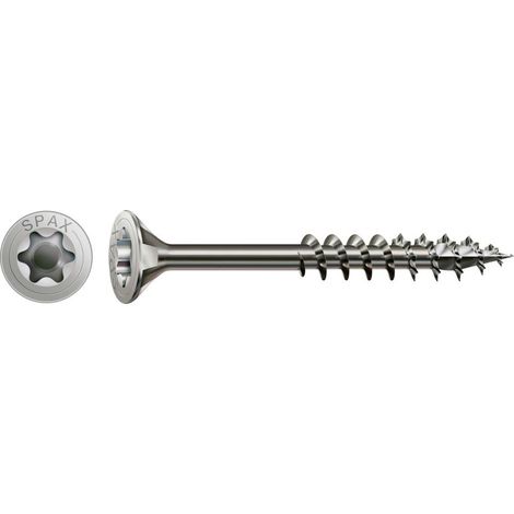 SPAX Vis en acier inoxydable, 6 x 140 mm, 100 pièces, filetage partiel, tête fraisée, T-STAR plus T30, 4CUT - 0197000601403 (1/7)