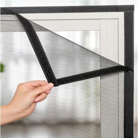Moustiquaire de fenêtre 120x150cm en fibre de verre – Maille très dense – Installation sans perçage – Protection anti-insectes pour chats (1/5)