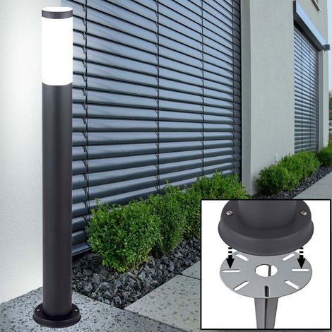 Lampe sur pied en acier inoxydable pour allée de jardin Lampe d'extérieur à piquet ANTHRACITE dans un ensemble comprenant des ampoules LED