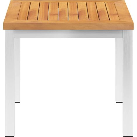 Maison Exclusive - Tavolino da Giardino 45x45x38cm in Legno Acacia e Acciaio Inox (1/5)