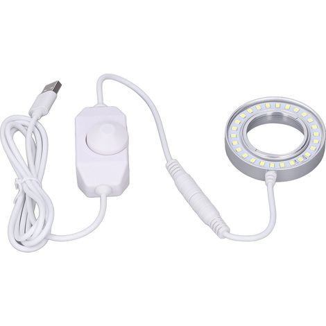Microscope Lighting Lamp Spiral Buckle Adjustable Brightness LED Ring Light with Regulator