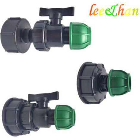 IBC - Portable Ton Barrel Accessoires Joint de tuyau de jardin Adaptateur de joint de tuyau en PE sûr et durable pour les connecteurs d'eau de maison et de jardin Generic (sortie 20 de la vanne de fi (1/2)