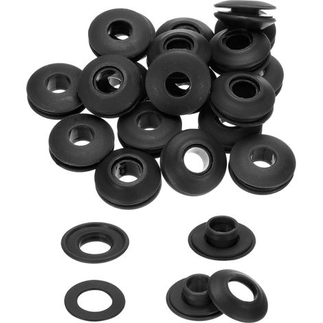 30 Pièces Œillets en Plastique Inoxydables pour Bâches, Tentes, Bâches de Piscine, Noir (1/5)