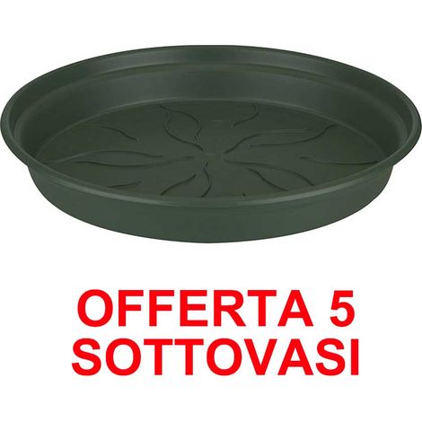 ELHO OFFERTA 5 SOTTOVASO GREEN BASICS SAUCER 10CM VERDE