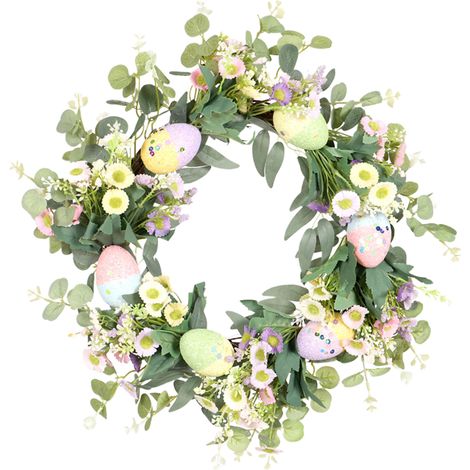 Ostereier, Ostergirlande aus Gänseblümchen, Pflanzen
