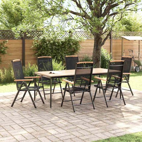 Maison Exclusive - Sedie pieghevoli, 6 pezzi, in Textilene nero (1/5)