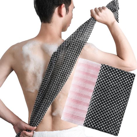 2PCS Débarbouillettes Exfoliantes,Éponge Bain Filet,Long Éponge Exfoliante,Pour Le Massage Exfoliant et Le Nettoyage de La Surface de La Peau,Pour Hommes et Femmes,Pour Le Nettoyage Quotidien du Dos (1/5)