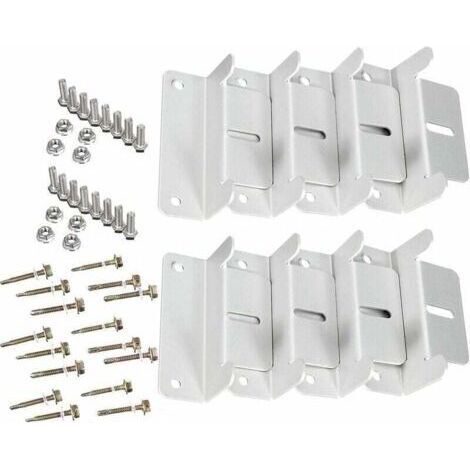 Lot de 2 supports de montage en forme de Z pour panneaux solaires destinés aux camping-cars, bateaux, voitures, camions, maisons et installations hors réseau sur toit (8 supports au total). (1/5)