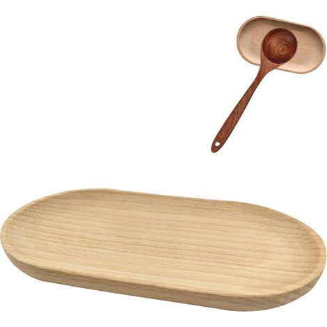 Spoon Rest Kitchen Spoon Holder Natural Retro Wood Kitchen Utensil Holder for Countertop Cutlery Holder for Spatulas Spoons Tongs and Other Kitchen Utensils Light Brown (1/5)