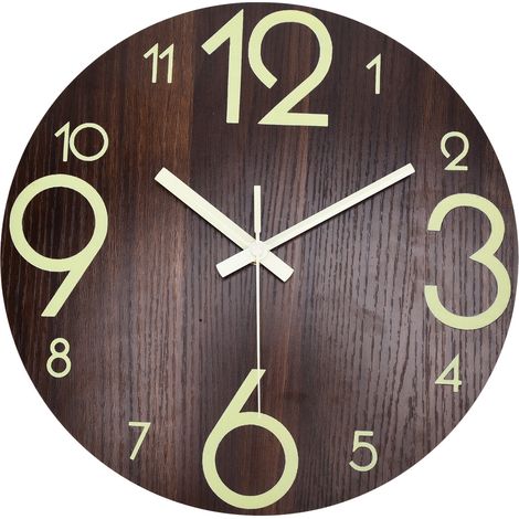 murale lumineuse ronde en bois de 30 cm 11 81 pouces pour (1/3)