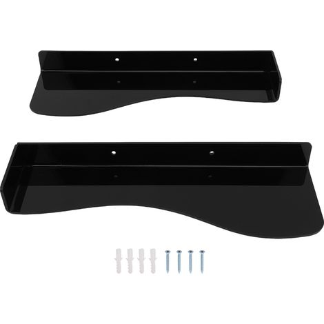 Présentoir de chaussures flottant en acrylique, 2 pièces, gain de place, support de charge de 6,6 lb, support en forme de L pour talons hauts, baskets plates, noir (1/5)