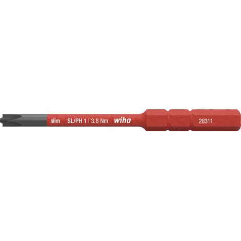 Wiha Inserto slimBit electric Positivo-negativo/Phillips SL/PH1 x 75 mm (34587)