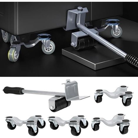 Furniture Transport Caster Set, Furniture Trolley For Heavy Furniture, Furniture Forklift Kit With 4 Furniture Casters, 1 Lift Set, (1/5)