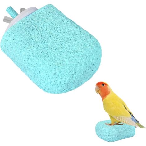 Sharpening Stone for Birdbeak, Non-Slip Stone Stand for Bird Perch, Ice Modelling for Small and Medium Parakeets, Cockatiels, Parakeets, Lovebirds, Finches (1/5)