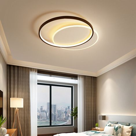 Plafonnier LED moderne rond dimmable à fixation encastrée avec télécommande pour chambre et salon, 100-265V (1/5)