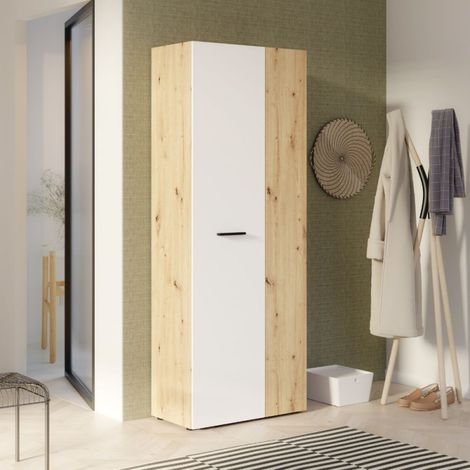 Armario multiusos 2 puertas roble con puerta blanca 68x36.5x181H Teodoro (1/5)