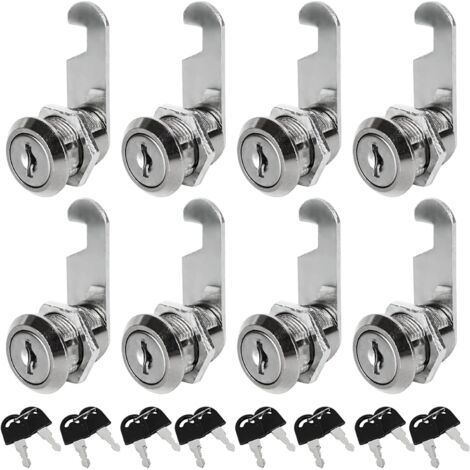 ALLIANDISLot de 8 serrures boîte aux lettres 30mm – Alliage de zinc – 16 clés universelles – Pour tiroirs et armoires – Installation rapide (1/5)