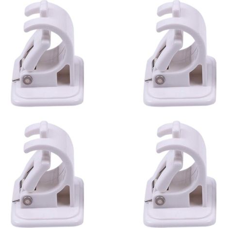 Ensemble de 4 pièces : supports de tringle à rideaux, crochets muraux autocollants, porte-serviettes