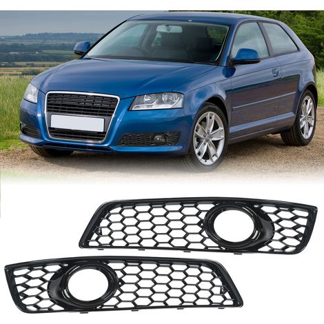 Grille de phare antibrouillard avant noir brillant, pièce de rechange gauche droite pour Audi A3 8P (2009-2013), référence 8P0807682D (1/5)