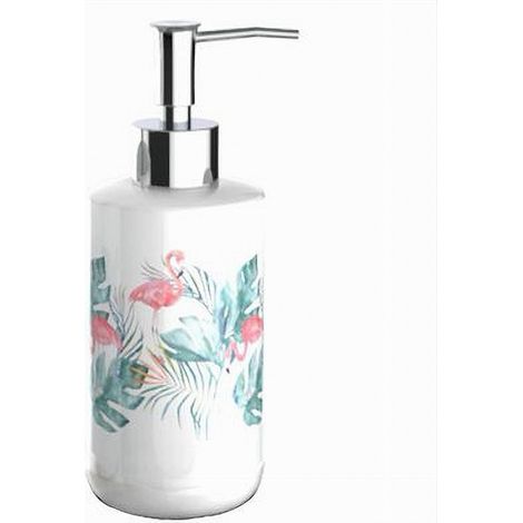 Cleafe - Dispenser Sapone Liquido Fenicotteri Accessorio Porta Sapone Arredo Bagno 69958 - (1/2)