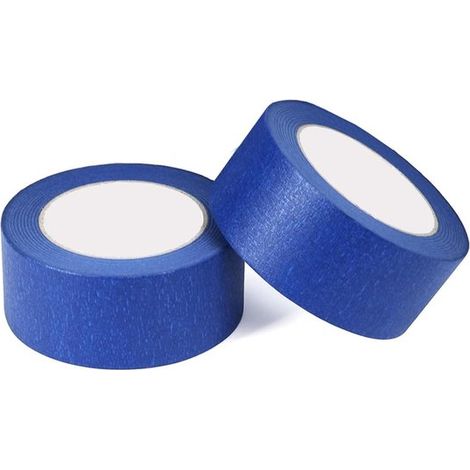 Ruban de peintre - 2 pièces - Ruban de masquage professionnel pour des bordures de peinture nettes - Autoadhésif - Facile à retirer - pour Peindre, Peinture, Aérographe, Art - 5cm×50m - Blauw (1/5)