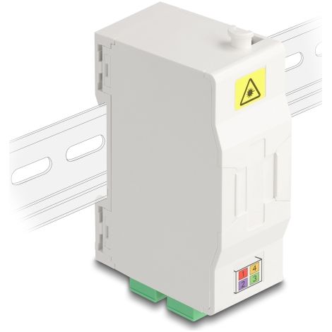 Delock Caja de conexiÃ³n de fibra Ã³ptica para carril DIN con soporte de empalme y 4 x acoplador SC Simplex