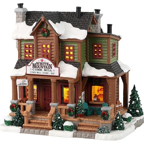 Lemax – Moulin à cidre White Mountain avec alimentation électrique – Dimensions 18,3 x 13,5 x 17,8 cm – Pour décoration intérieure lumineuse