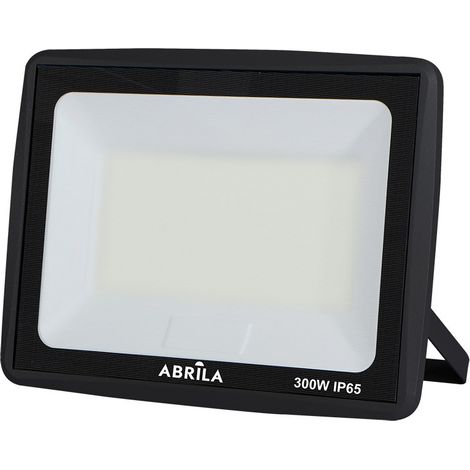 Proyector “Zircon” (300W 6500K 30000lm) IP65 31x41x4,7cm fabricado en cristal y aluminio color negro (1/2)