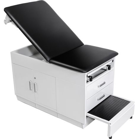 VEVOR Lettino da Massaggio Pieghevole con Schienale Regolabile, Lettino per Visita di Fisioterapia con Armadietto con Serratura, 2 Cassetti, Distributore di Rotoli di Carta, Sgabello, Carico 227 kg