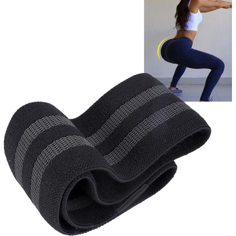 Ceinture d'entraînement élastique pour le yoga et la musculation, bande de résistance extensible noir XL (1/5)