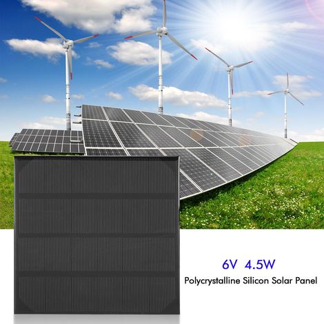 Panneau solaire monocristallin, panneau solaire DIY 6V 4,5W, panneau photovoltaïque de qualité A 4,5W, 165165mm. (1/5)