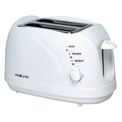 Muvip-Toaster 750w - Kapazität für 2 Scheiben - 6 Toaststufen - Aufwärm-, Auftau- und Aufwärmfunktion - automatischer und manueller Stopp - automatischer und manueller Stopp