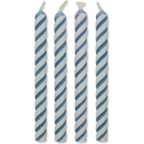 Lot de 24 Bougies, Plastique, Bleu, 0.4 x 0.5 x 4.8 cm