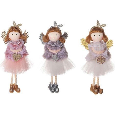 Weihnachtsengel-Anhänger für Puppen (3-teilig) mit Stirnband und Weihnachtsbaum-Anhänger