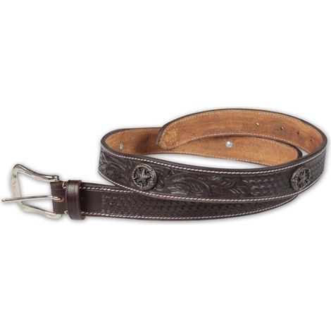 86 CM, Marron: Ceinture d'équitation pour homme concho antique en cuir
