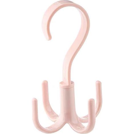 Gancio rotativo multifunzione in plastica, gancio a muro per borse e vestiti organizzatore di stoccaggio a casa, rosa (1/5)