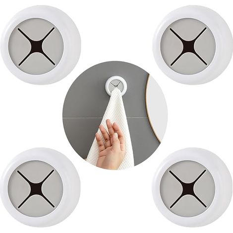 Lntyq 4er Set Handtuchhalter Handtuchclips Selbstklebende Geschirrtuchclips Ohne Bohren Geschirrtuchhalter Selbstklebend Geschirrtuchhalter Clip für Bad, Küche und Haushalt (4 Stück) (1/5)