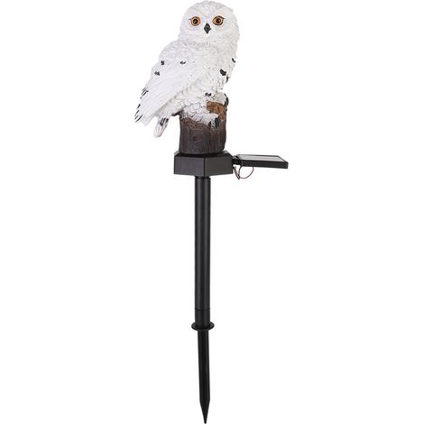 Lampe solaire LED hibou pour jardin, décoration de pelouse, étanche, blanche (1/5)