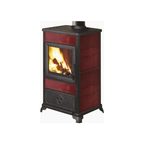 Fancy evo struttura stufa a legna rustica in ceramica, ghisa, ampio focolare.
