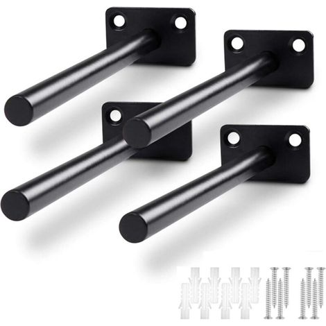 Supports Flottants pour Tablette, 4Pcs, Fixation Murale Invisible en Bois, Installation Facile et Design Moderne