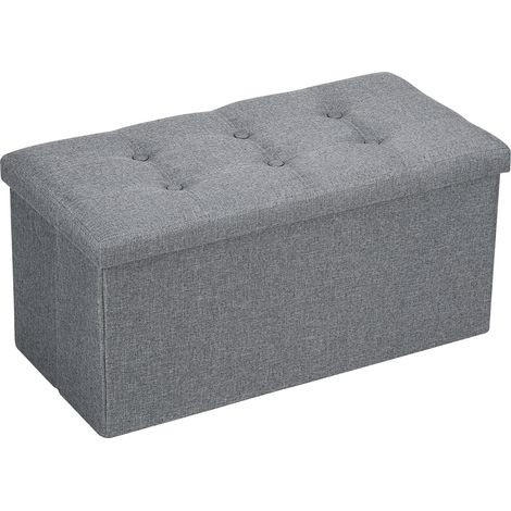 Randaco Sgabello 76cmx38cmx38cm Panca pieghevole Storage Chest Footstool Repose Feet Sofa Ottoman con Rangemen Chest Grigio