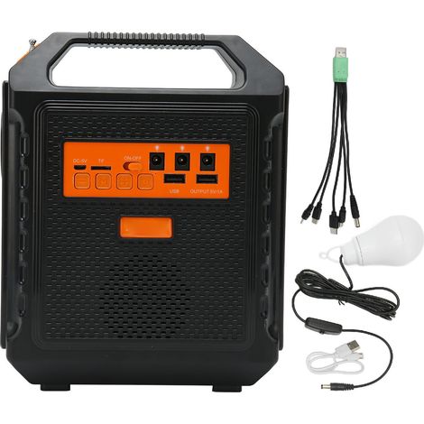 Enceinte Bluetooth Solaire avec Basses Améliorées, Radio FM, Portable pour Voyage et Plein Air (1/5)