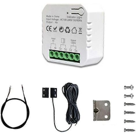 Contrôleur d'ouvre-porte de garage Tuya Smart Life WiFi avec capteur et application de contrôle à distance, compatible avec Alexa et Google Home. (1/5)