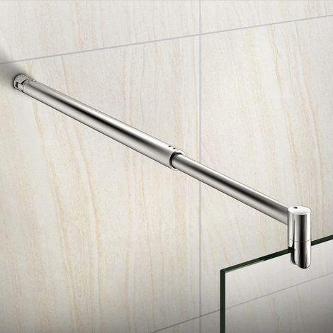 Aica Sanitaire – Barre de fixation extensible 700-1200mm – Aluminium chromé – Pince rotative 360° pour parois de douche – Installation facile