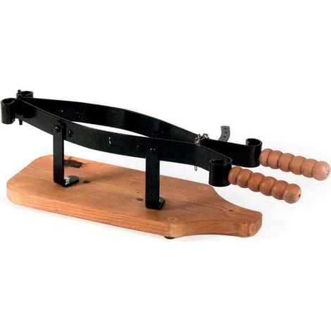 Panetta morsa stringi prosciutto, base in legno naturale e metallo
