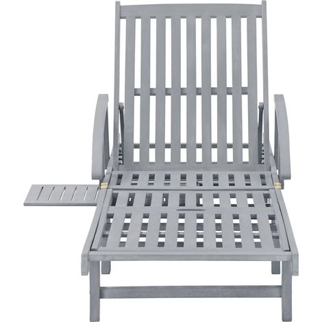 Maison Exclusive - Chaise longue de jardin Gris Bois d'acacia solide (1/5)