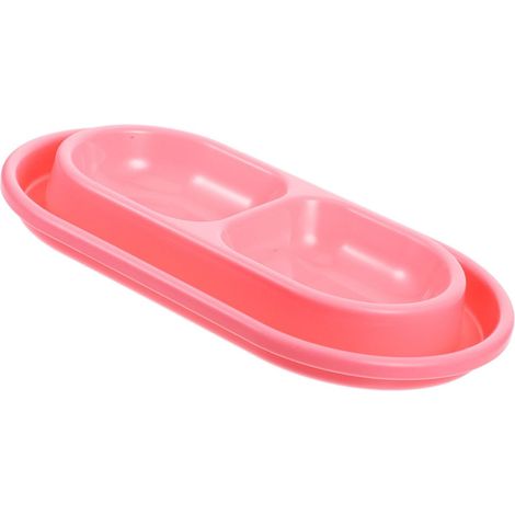 Gamelles doubles pour animaux — Design moderne et minimaliste, en plastique — Gamelles d'eau et de nourriture pour chats et chiens (usage intérieur)
